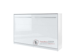 CONCEPT PRO CP-05, široká výklopná postel 120x200 cm, bílá / bílý lesk