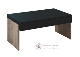 ZUBIA, konferenční stolek 100x60cm, černá / dub colonial grande