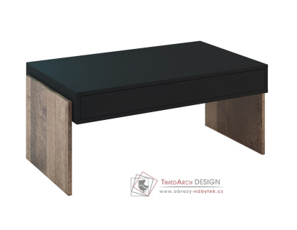 ZUBIA, konferenční stolek 100x60cm, černá / dub colonial grande