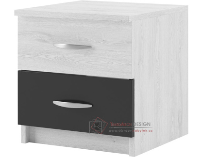 ESSEX, noční stolek - sada 2ks, light artwood / antracit