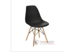 CINKLA 3 NEW, jídelní židle, buk / plast černý