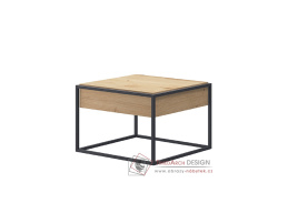 SPRING EL60, konferenční stolek 60x60cm, černá / dub artisan