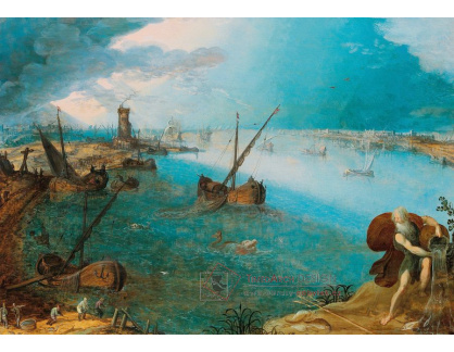 DDSO-3933 Louis de Caullery - Přístavní scéna s rybáři a Neptunem