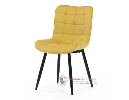HC-462 YEL2, jídelní židle, černá / látka žlutá