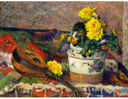 R9-289 Paul Gauguin - Zátiší s květinami a mandolínou