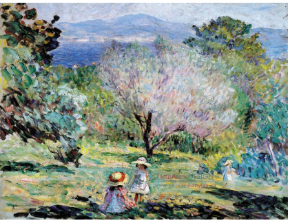 VF186 Henri Lebasque - Dívka ve středomořské krajině