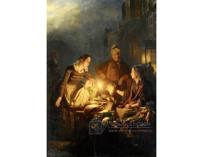 KO V-155 Petrus van Schendel - Trh v v Haagu za svitu měsíce