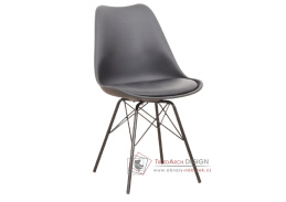TAMORA, jídelní židle, chrom / plast + ekokůže černá