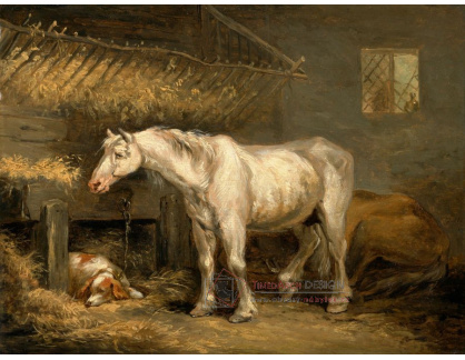 SO X-415 George Morland - Staré koně se psem ve stáji