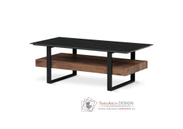 AHG-286 BK, konferenční stůl 120x60cm, černá / třešeň / černý mramor