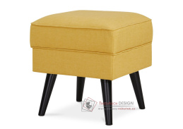 AK-A1316 YEL2, čalouněný taburet, černá / látka žlutá