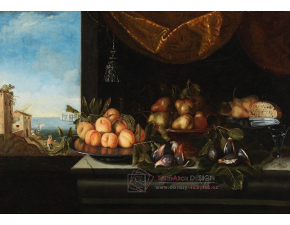 DDSO-1552 Denis Parmentier - Zátiší broskví a jiného ovoce na římse