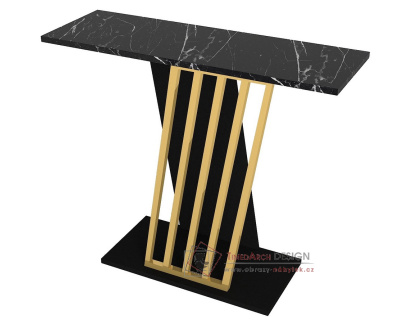 GIOS, konzolový stolek 90x29,6cm, černá / marble