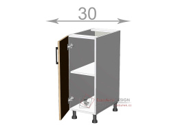dolní skříňka š.30, v.82, Horizon L3082, grafit/ořech tmavý