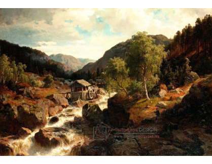 SO XIV-294 Edvard Bergh - Vodní mlýn na horském potoce
