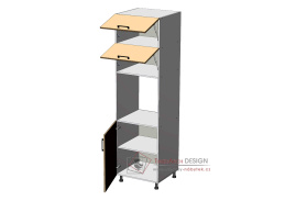 dolní potravinová skříň na vestavnou troubu š.60, v.214, Horizon HL602142, grafit/beton