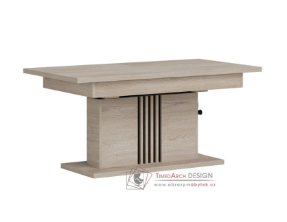 MATI LA13, konferenční - jídelní stůl 126-160x67,5cm, dub cremona / černá