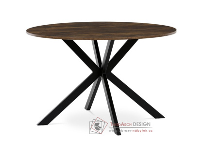 HT-F4120 OLW, jídelní stůl pr. 120cm, černá / staré dřevo