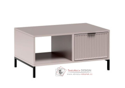 ODEON, konferenční stolek se zásuvkou 90x58cm, černá / kašmír
