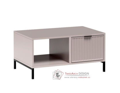 ODEON, konferenční stolek se zásuvkou 90x58cm, černá / kašmír