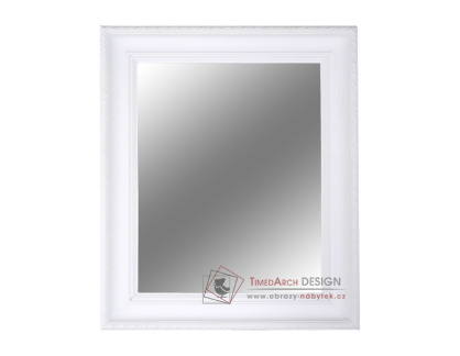 MALKIA 2, zrcadlo, dřevěný rám bílé barvy