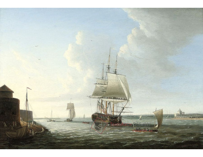 VL194 Dominic Serres - Stahování plachet před přístavem v Portsmouthu