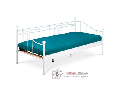 BED-1905 WT, kovová postel 90x200 cm, bílý lak