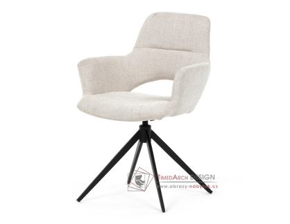 DCH-D1320 CRM2, jídelní otočné křeslo, černá / látka krémová