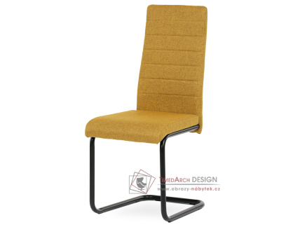 DCL-401 YEL2, jídelní židle, černá / látka žlutá