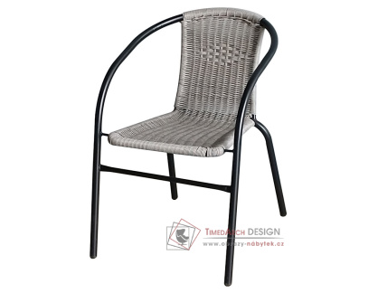 BASILEJ II, zahradní a balkonová židle, černá / šedá