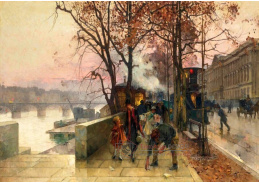 A-5376 Henri Gaston Darien - Quai de Seine ve večerních hodinách