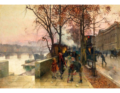 A-5376 Henri Gaston Darien - Quai de Seine ve večerních hodinách