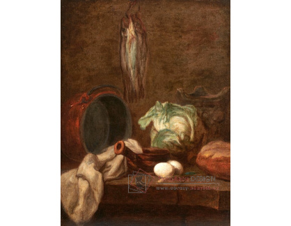 A-8033 Jean-Simeon Chardin - Kuchyňské náčiní a tři tresky