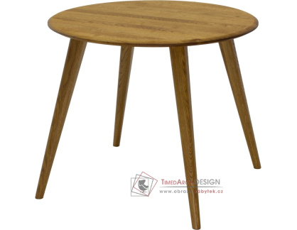 S16 JAN, jídelní stůl pr. 90cm, dubový masiv