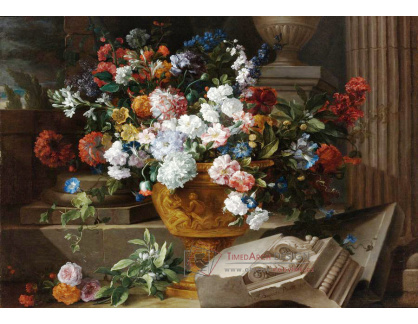 KO IV-106 Jean-Baptiste Monnoyer - Zátiší s květinami a s architektonickými fragmenty