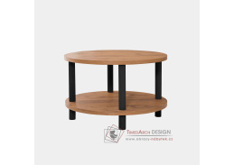 ROBY, konferenční stolek pr. 70cm, černá / borovice Atlantic