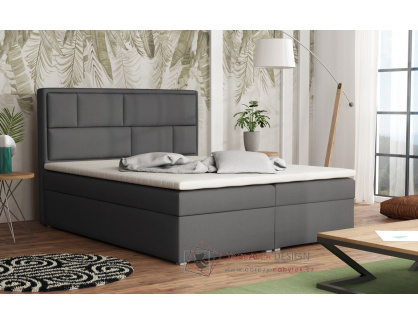 WENDY BOX, postel s ÚP 180x200cm - boxspring, látka tmavě šedá