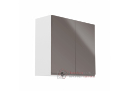 AURORA, horní kuchyňská skříňka G80, bílá / šedý lesk