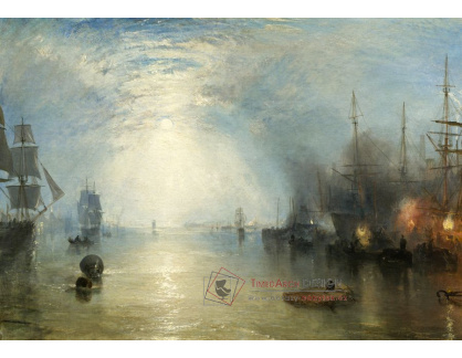 A-2343 Joseph Mallord William Turner - Hořící lodě za měsíčního svitu