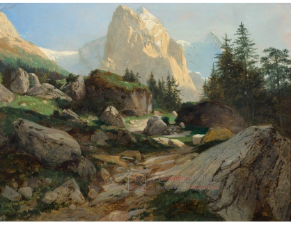 A-6777 Alexandre Calame - Pohled na Wetterhorn