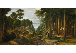 A-7178 Ferdinand Olivier - Průvod poutníků v lese