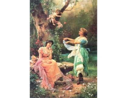 VRHZ 28 Hans Zatzka - Dívky a Amor v květinách
