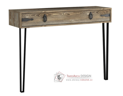 GIOS, konzolový stolek se zásuvkou, černá / patik