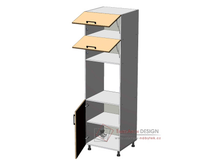 dolní potravinová skříň na vestavnou troubu š.60, v.214, Modena HL602142, bílá/artwood