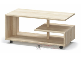 TURIN, konferenční stolek na kolečkách 119x59cm, dub sonoma