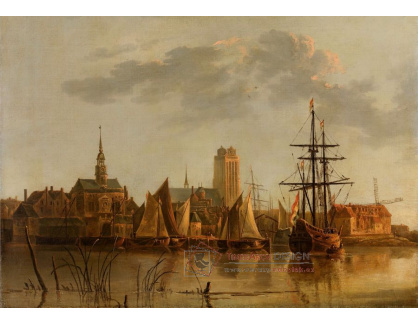 A-581 Aelbert Cuyp - Pohled na Dordrecht při západu slunce