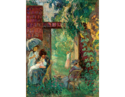 A-8009 Henri Lebasque - Ženy a děti na letní zahradě