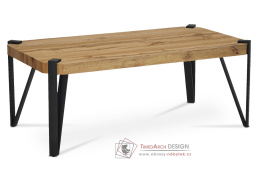 AHG-260 OAK, konferenční stolek 110x60cm, černá / dub divoký