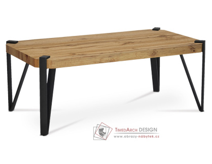 AHG-260 OAK, konferenční stolek 110x60cm, černý mat / divoký dub