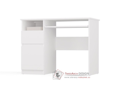 PETROS, psací stůl - levý, bílá